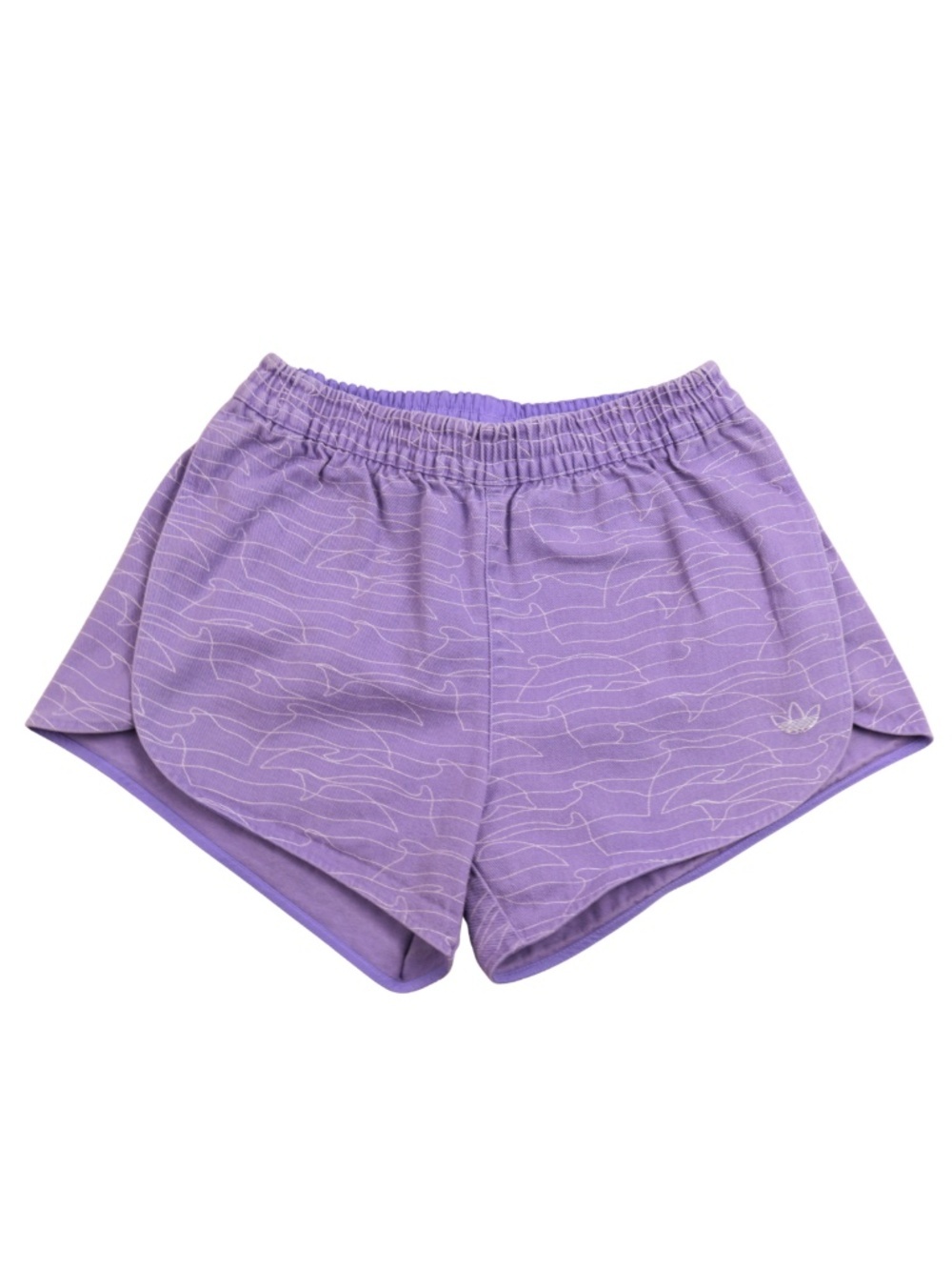 Adidas Purple Dolphin Print Shorts Size Small Cotton Athletic